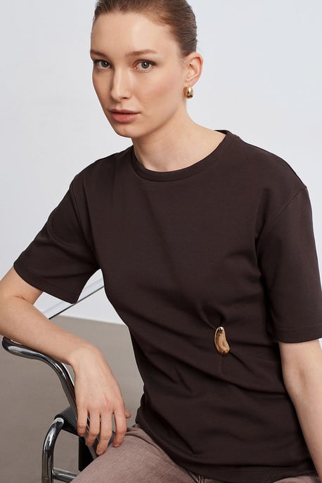 Damen Rundhals Kurzarm Jersey T-Shirt - Image 2