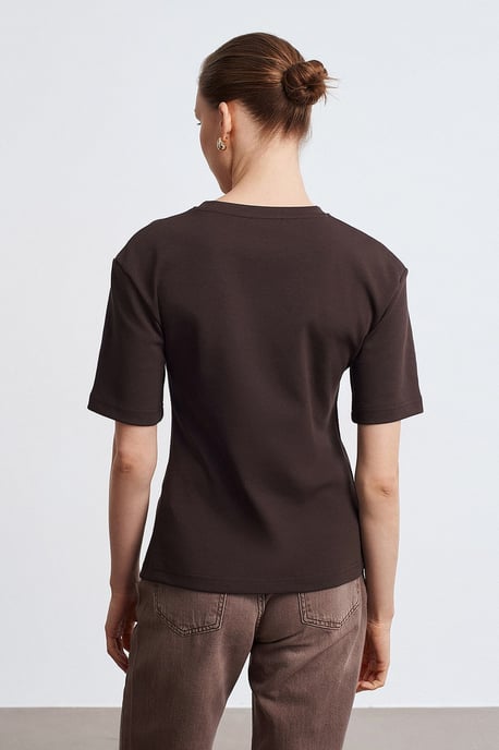 Damen Rundhals Kurzarm Jersey T-Shirt - Image 3
