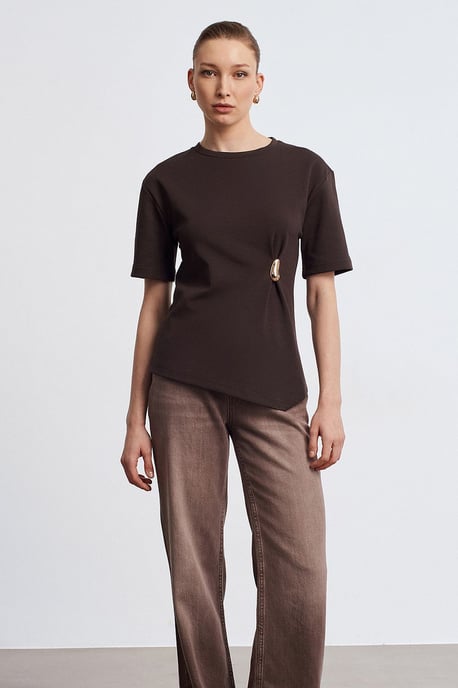 Damen Rundhals Kurzarm Jersey T-Shirt - Image 4