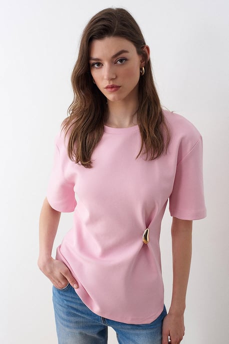 Damen Rundhals Kurzarm Jersey T-Shirt - Image 3