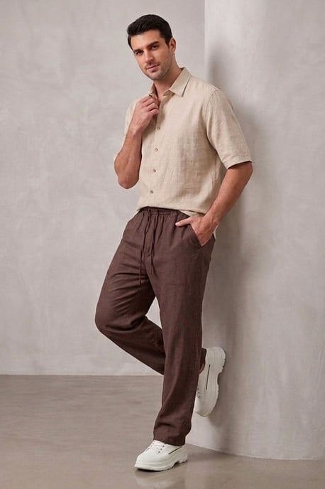 Herren Gerade geschnittene Gewebte Hose - Image 1