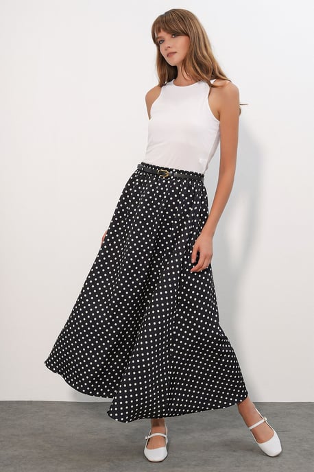 High-Waist Pünktchen Maxi-Rock - Image 1
