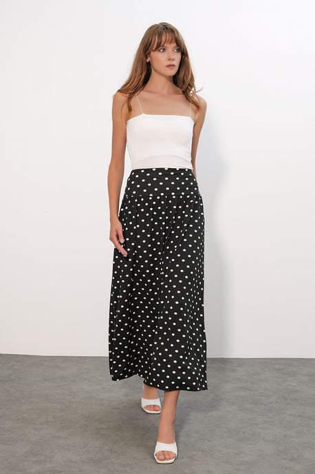 Hochtaillierter Polka-Dot Maxi-Rock - Image 3