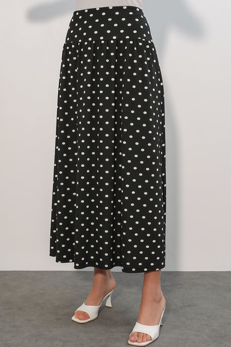 Hochtaillierter Polka-Dot Maxi-Rock - Image 4