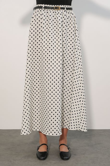 Hochgeschnittene Polka-Dot-Maxi-Rock - Image 2