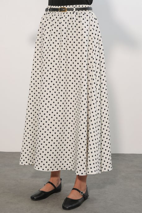 Hochgeschnittene Polka-Dot-Maxi-Rock - Image 4