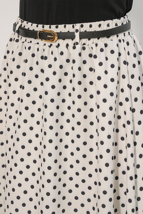 Hochgeschnittene Polka-Dot-Maxi-Rock - Image 6