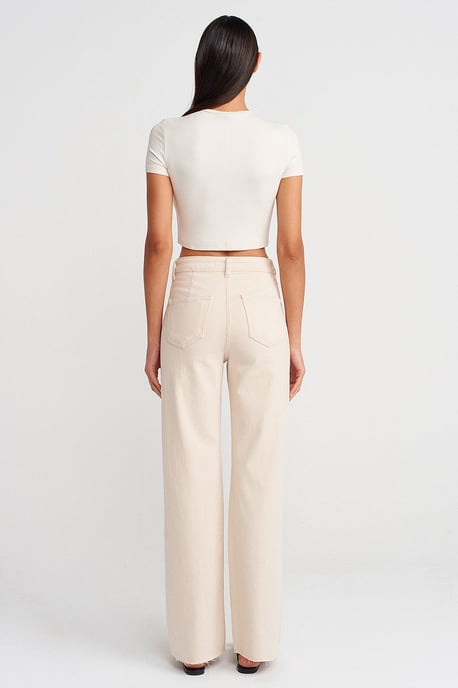 Damen Hochtaillierte Weite Denim-Hose - Image 2