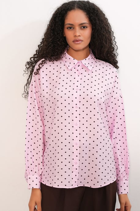 Übergroßes Polka-Dot-Crepeshirt - Image 3