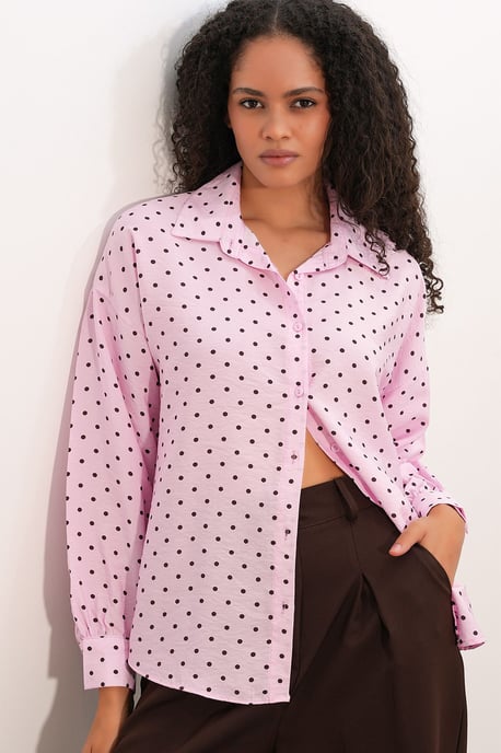 Übergroßes Polka-Dot-Crepeshirt - Image 4