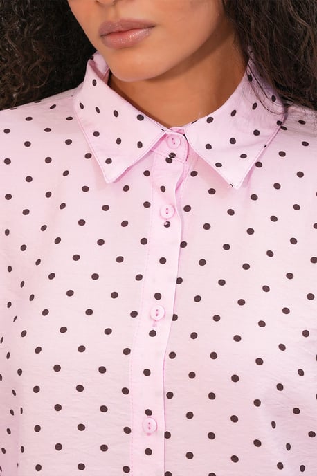 Übergroßes Polka-Dot-Crepeshirt - Image 5