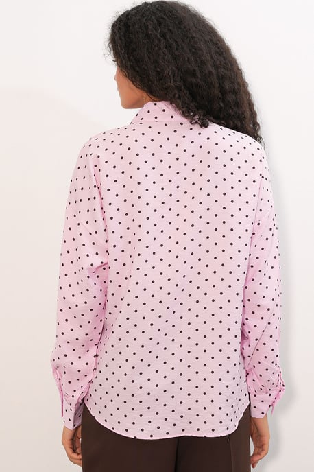 Übergroßes Polka-Dot-Crepeshirt - Image 6