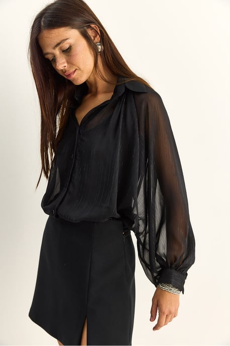Lockeres Baumwoll-Chiffon-Shirt - Image 2