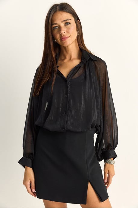 Lockeres Baumwoll-Chiffon-Shirt - Image 3