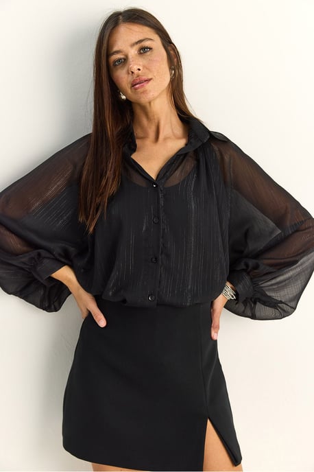 Lockeres Baumwoll-Chiffon-Shirt - Image 5