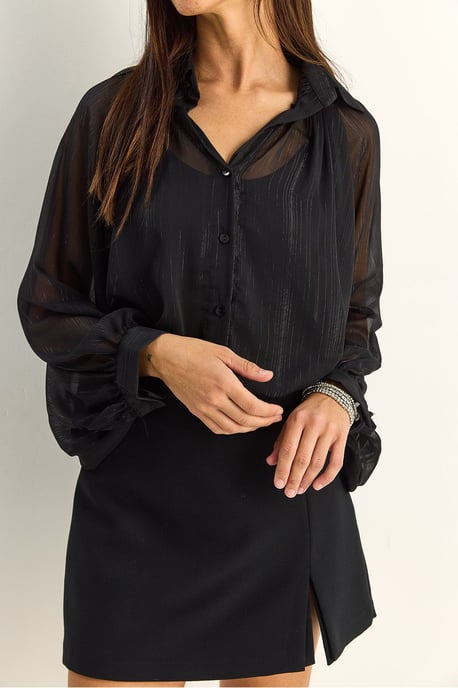 Lockeres Baumwoll-Chiffon-Shirt - Image 6