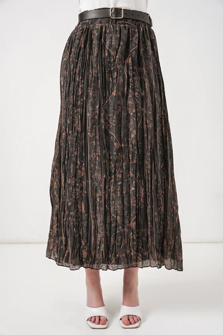 Hoch taillierter Paisley Midi A-Linien Rock - Image 2