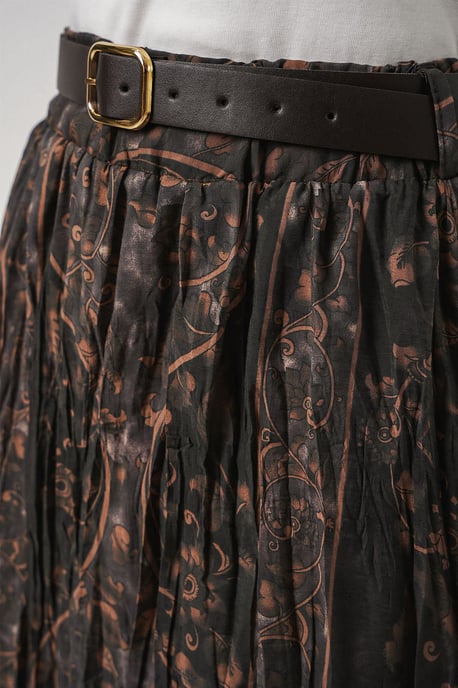 Hoch taillierter Paisley Midi A-Linien Rock - Image 6