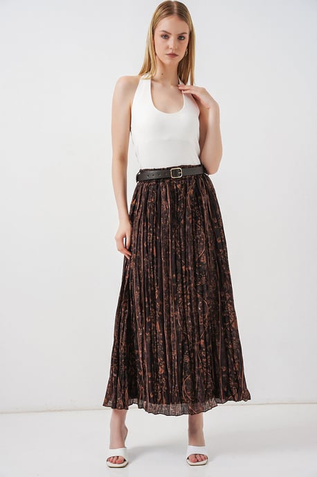 Hochtaillierter Paisley Midi A-Linien-Rock - Image 1