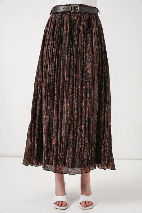 Hochtaillierter Paisley Midi A-Linien-Rock - Image 2