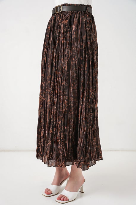 Hochtaillierter Paisley Midi A-Linien-Rock - Image 4