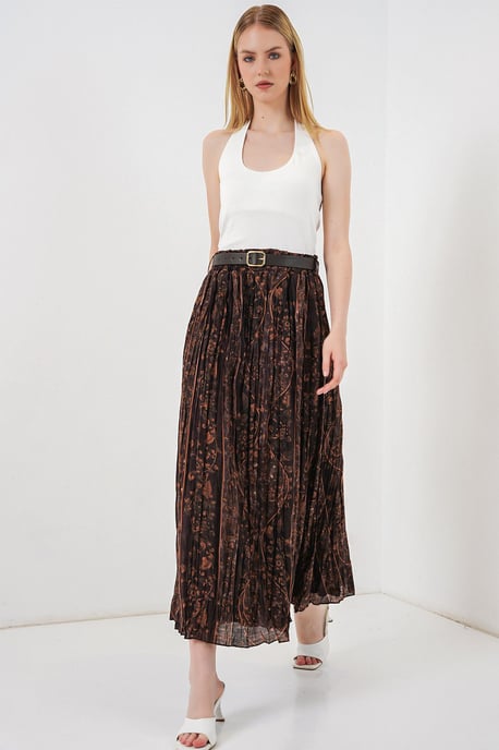 Hochtaillierter Paisley Midi A-Linien-Rock - Image 5