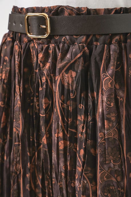 Hochtaillierter Paisley Midi A-Linien-Rock - Image 6