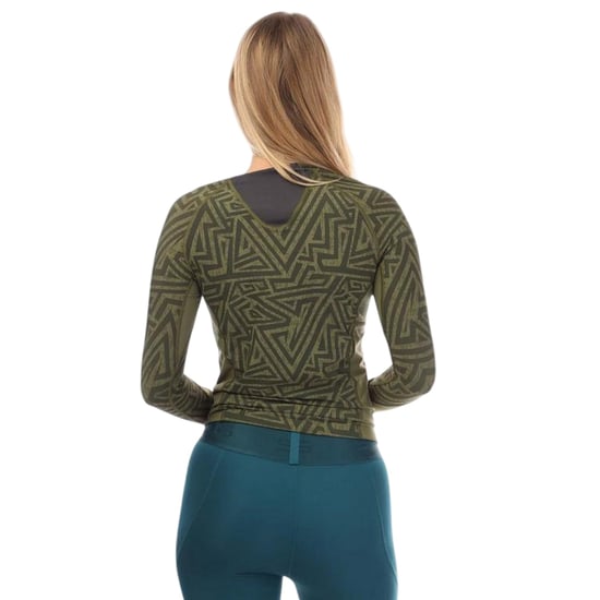 Skins - "Series-3" Oberteil für Damen, Nylon, Langärmlig (Khakigrün) - Image 2