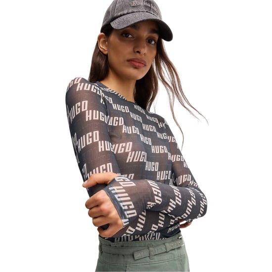 Hugo - T-Shirt für Damen, Schmal, Langärmlig (Braun) - Image 3