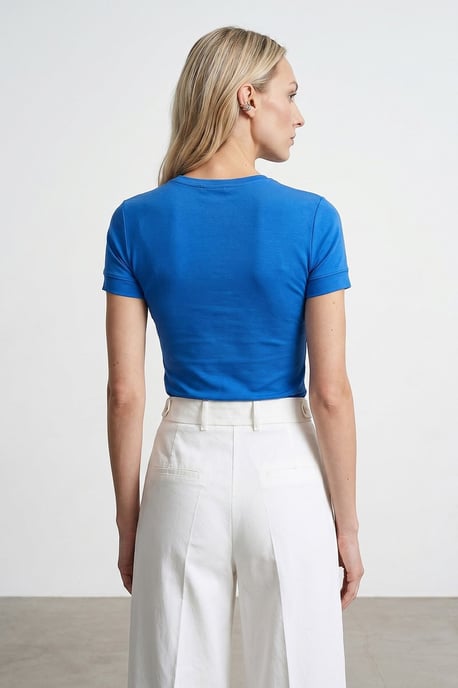 Damen Slim Fit Rundhalsausschnitt T-Shirt - Image 2