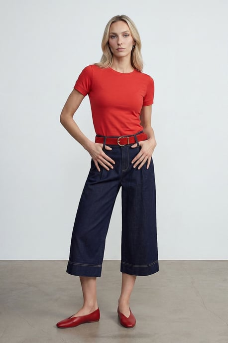 Damen Slim Fit Rundhalsausschnitt T-Shirt - Image 4