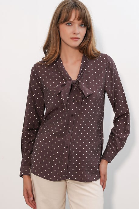 Punkte-Popeline-Bluse - Image 1