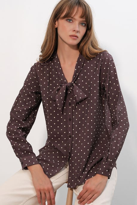 Punkte-Popeline-Bluse - Image 3