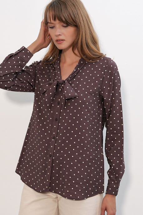 Punkte-Popeline-Bluse - Image 4