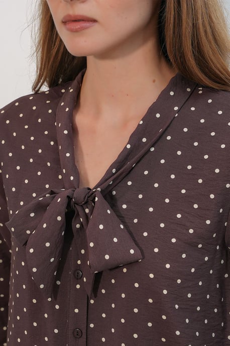 Punkte-Popeline-Bluse - Image 5