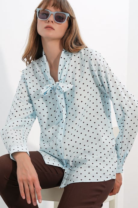 Punkte Popeline Bluse - Image 1