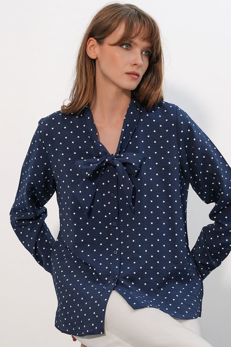 Punkte Popeline Shirtbluse - Image 2