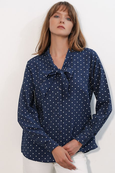 Punkte Popeline Shirtbluse - Image 3