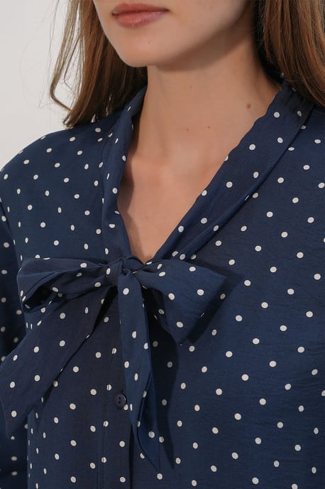 Punkte Popeline Shirtbluse - Image 4