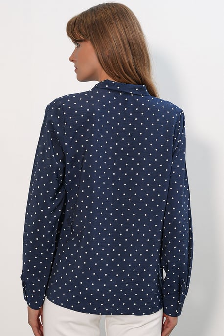 Punkte Popeline Shirtbluse - Image 5