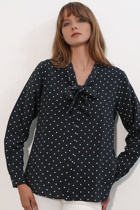Punkte Popeline Bluse - Image 4