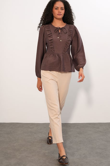 Rüschentasche Woven Bluse mit Bindeband - Image 2