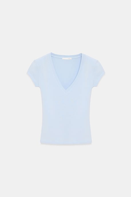 Slim Fit V-Ausschnitt Jerseybluse - Image 5
