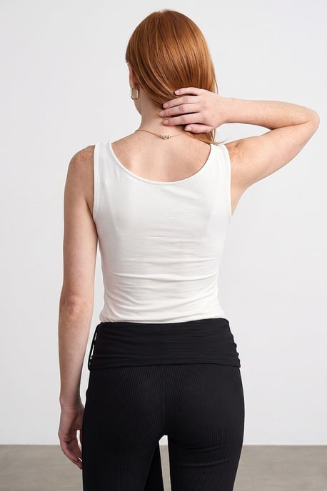 Ärmellose V-Ausschnitt Slim-Fit Bluse für Damen - Image 2