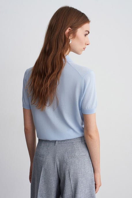 Damen-Polo-Kragen-Button-Bluse - Image 2