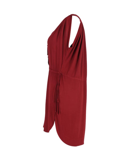 Isabel Marant ärmelloses Minikleid mit Kordelzug in Burgunderrot aus Baumwolle - Image 2