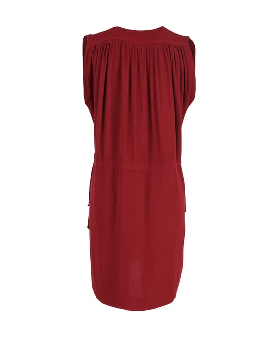 Isabel Marant ärmelloses Minikleid mit Kordelzug in Burgunderrot aus Baumwolle - Image 3