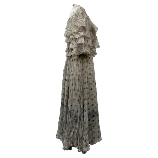 Valentino plissiertes Midikleid aus beiger Seide - Image 2