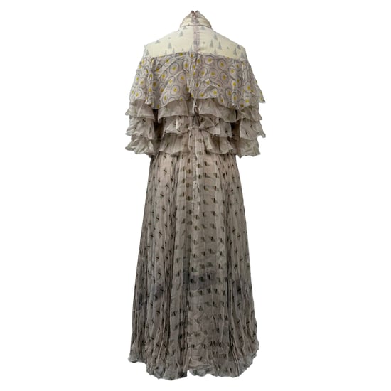 Valentino plissiertes Midikleid aus beiger Seide - Image 3