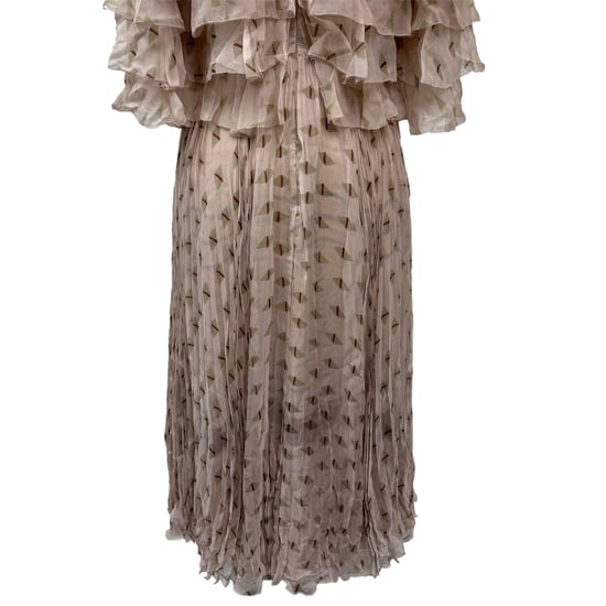 Valentino plissiertes Midikleid aus beiger Seide - Image 5